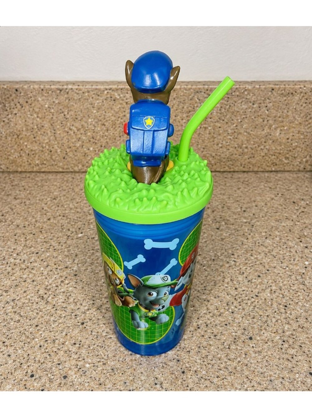 Zak Designs Paw Patrol Chase 10 oz Kids Tumbler Cup 3D Lid Topper Straw - Picture 3 of 3